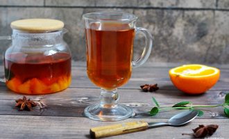 Чай с апельсином и мятой