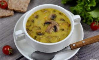Сырный суп с шампиньонами